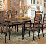 Longoria Two Tone Brown Finish Hardwood Oval Dining Table