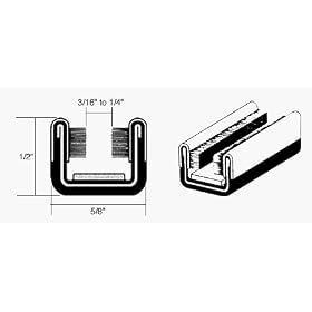 CRL 96" Flexible 5/8" x 1/2" Unbeaded Glass Run Channel for International Diamond-T and Red Trucks - 96 in long