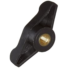 DimcoGray Black Thermoplastic Wingnut Knob Female, Brass Insert: 5/16-18" Thread x 7/16" Depth, 2-1/2" Diameter x 1-3/64" Height x 7/8" Hub Dia x 3/8" Hub Length (Pack of 10)