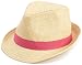 Berkshire Girls 7-16 Hello Kitty Straw Fedora, Straw Beige/Pink, One Size