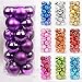 AMS Shatterproof Clear Plastic Christmas Ball Ornaments Decorative Xmas Balls Baubles Set with Christmas Trees Decorations (6cm Purple)