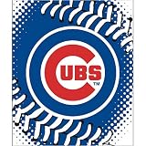 Chicago Cubs MLB Royal Plush Raschel Blanket (Big Stitching Series) (60x80)