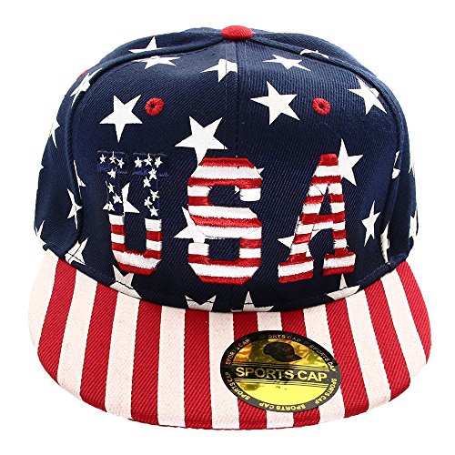 USA American Flag Printed Baseball Cap Snapback Adjustable Size