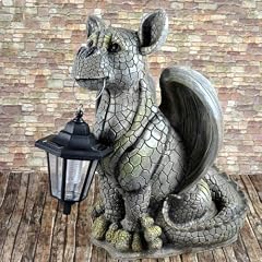 GARTEN GARGOYLE MIT SOLARLAMPE # DRACHEN DEKO