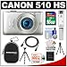 Canon PowerShot 510 HS Digital Elph Camera (Silver) with 16GB Card + Battery + Case + Flex Tripod + Accessory Kit