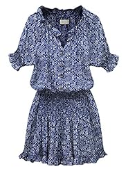 Floral Print Summer  Vintage  Shirt  Dress With Ruffles