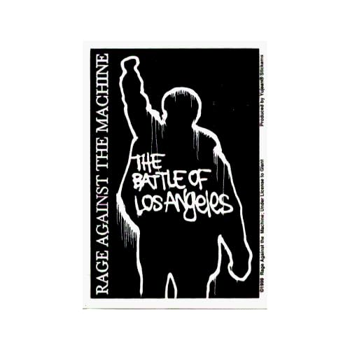 Rage Against The Machine Battle of Los Angeles Logo, White on Black Sticker / Decal