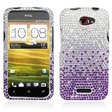 61ksfqNVVpL. SL160  PURPLE WATERFALL Rhinestone/Diamond/Crystal/Bling Hard Plastic Protector Case Cover For HTC ONE X S720E (AT & T)
