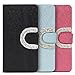 Fosmon CADDY-SEMI Leather Wallet Flip Cover Case for HTC One Max T6 (Hot Pink)