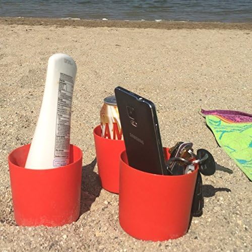 2 Pack Cup Holders - For Beach, Travel, Camping, Gardening, RV - Orange