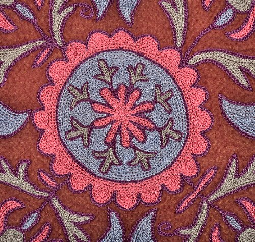 Imagen 3 de Cojín Diseñador de algodón bordado Covers Tamaño 16 x 16 pulgadas Juego de 2 piezas