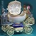Cinderella Carriage Music Box Eggshell White Silk Jewelry Case Christmas Gift Hot Sale