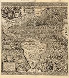 1562 HUGE SPANISH MAP AMERICA W/ MONSTERS & MISTAKES