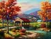 Covered Bridge in Fall 500pc Jigsaw Puzzle by Sung Kim