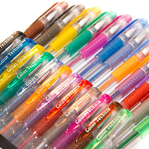 Color Technik Glitter Gel Pens, Amazing Sparkling Colors with Comfort