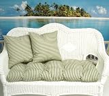 Set of 2 Indoor/Outdoor Deck Pillows - Timeless Ticking Stripe Green
