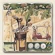 AbsorbaStone Tumbled Tile Coaster set~ Golf Collage ~ 4 Tile Drink Coasters ~ code 427TTC