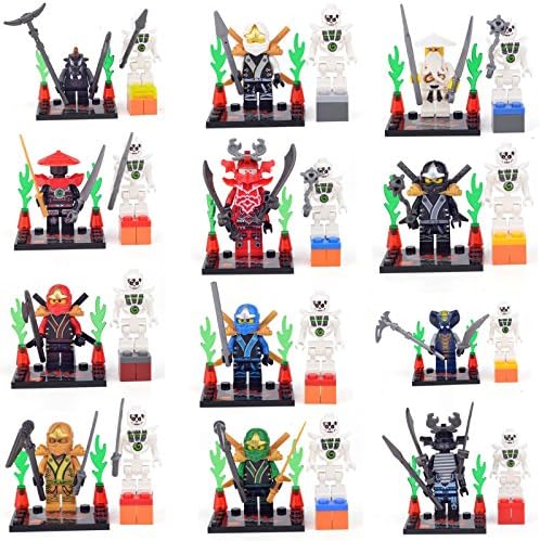 NINJAGO NINJA 24 Minifigures JAY Kai WU METAR COLE ZANE Building Bricks FO le GO