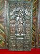 Krishna Playing Flute Wooden Carved Door Wall Panel 72 Inch