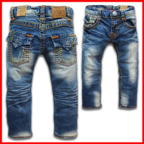 韓国子供服【NEW YORK PAPA イエロー＆オレンジ レリジョン ステッチ デニム ロングパンツ】 100cm 110cm 120cm 130cm 140cm 150cm 160cm≪6300円以上送料無料 ≫ジュニア 【あす楽対応】【楽ギフ_包装】≪韓国≫≪こどもふく≫≪KIDS≫≪ダンス≫≪2012　春≫