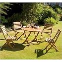Caspian Garden Furniture Patio Hardwood Table 4 Chairs