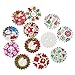 HOUSWEETY 100PCs Mixed Wood Sewing Buttons Christmas Pattern Scrapbooking 24mm