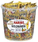 Haribo Goldbären 100 Minibeutel, 1er Pack (1 x 980 g Dose)