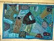 Multi Blue Beaded Vintage Sari Indian Wall Hanging Mirror Sari Tapestry Home Decor
