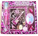 Childrens Diary, Hot Pink and Zebra Girls Rock Diary with Led Light, Invisable Ink Pen, Secret Journal Best Seller Tween Gift