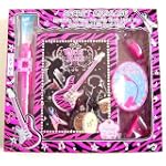 Childrens Diary, Hot Pink and Zebra Girls Rock Diary with Led Light, Invisable Ink Pen, Secret Journal Best Seller Tween Gift