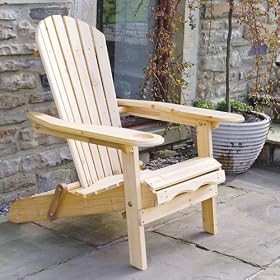 Garden Furniture / Patio Newby Wooden Adirondack Arm Chair / Lounger with pull out Leg Rest