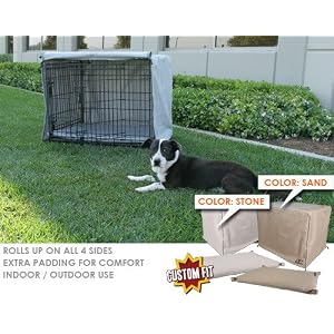 Animated Pet SK-085-19 Custom Fit Crate Cover & Pad Set Fits 48 X 30 X 36 Midwest Better Buy Corner Pin crates- Sand-Beige Color