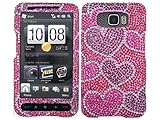 Hearts Pink Bling Rhinestone Faceplate Diamond Crystal Hard Skin Case Cover ....