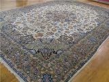 10'0 x 13'11 Ivory Persian Hand Knotted Wool Isfahan Rug