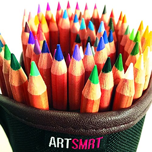 PENCIL WRAP 72 - Black Canvas Holder, Organizer, Colored Pencil Case, Multi-purpose Pouch for Boys and Girls for School, Office, Crafts, Adult Coloring Book, Soft Bag for Travel. Roll-up Storage