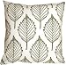 Pillow Decor - Contemporary Olive Green Leaf 16" x 16" Decorative Throw Pillow