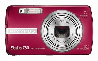 Olympus Stylus 750 7.1MP Digital Camera with Digital Image Stabilized 5x Optical Zoom and CCD Shift Stabilization (Red)