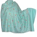 Bright Shawls and Wraps with Embroidery on Wool Fabric from Kashmir 80 x 40 inches (ebs318)