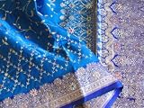 BLUE DESIGNER BOLLYWOOD SAREE SARI FASHION INDIA FABRIC
