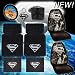 Search : 9pc New Design Silver SUPERMAN Combo Set Front & Rear Floor Mats, Seat Covers, Steering Wheel Cover, Keychain and 24 Discs CD Wallet