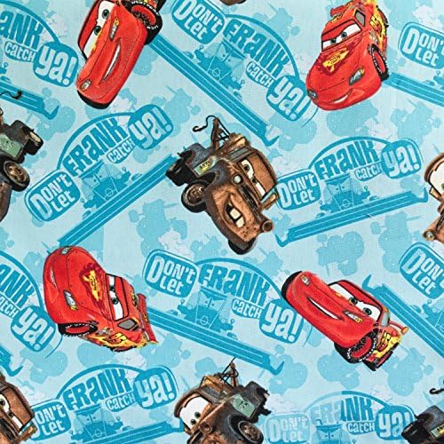 100% Cotton Print Disney's Cars 45 Inch Wide Fabric by the Yard (F.E.®)