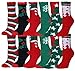 Gilbins Fuzzy Socks, Christmas Holiday Socks, Soft & Cozy,Size: 9-11
