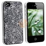 Black Bling Rubberized Hard Slim Case Compatible With iPhone 4 G OS