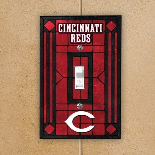 Cincinnati Reds - MLB Art Glass Single Switch Plate Cover