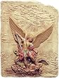 Archangel Michael Slaying the Devil Wall Relief, Color