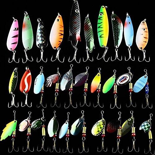 New Lot 30pcs Fishing Lures Spinner Baits Crankbait Assorted Fish Tackle Hooks
