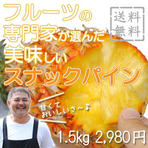 フルーツの専門家が選んだ美味しいスナックパイン　約1.5kg