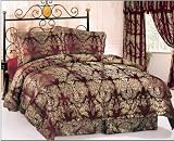 Emperor 4-Piece Jacquard King Comforter Set, Burgundy