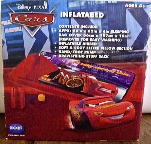 Disney CARS Inflatabed Inflatable Travel Ready Boys Toddler Mattress +Air Pump
