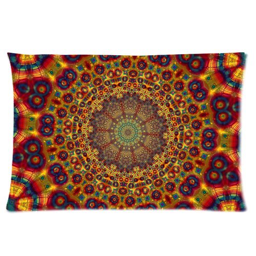 Mandala Custom New Rectangle Pillow Cover Case 16x24 (one side),Best Selling Flannel Pillowcase
